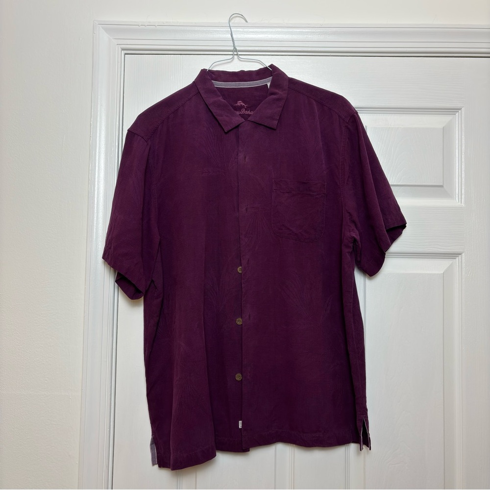 Tommy Bahama Plum Silk Short Sleeve Shirt